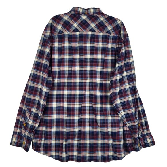 Duluth Trading Button Up Shirt Men's XL Blue Red Plaid Button-Down Collar - Picture 2 of 8